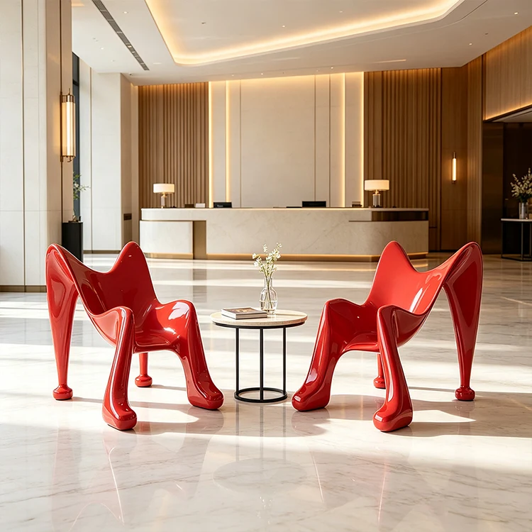 Silla decorativa escultural de fibra de vidrio