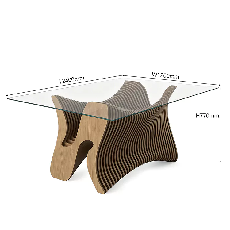 Parametric Sculpture Wave Wooden Coffee Table