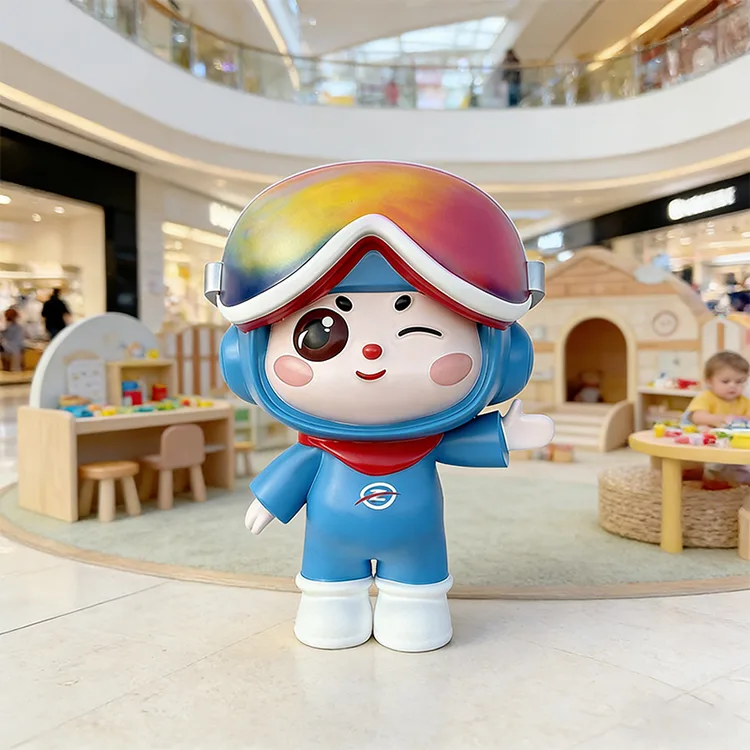 Rainbow Fiberglass Mascot Sculpture