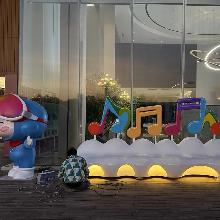 Rainbow Fiberglass Mascot Sculpture