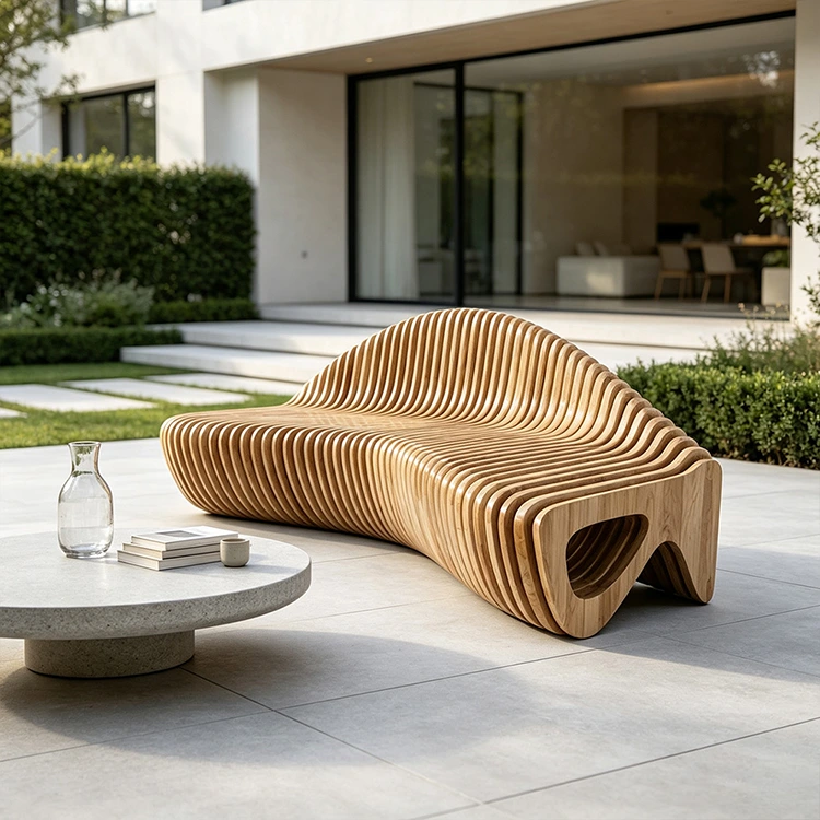 Banco de listones de madera paramétrico